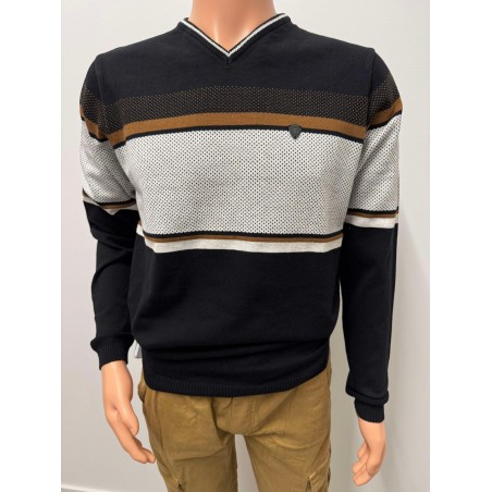 Pull fin col v homme 60964