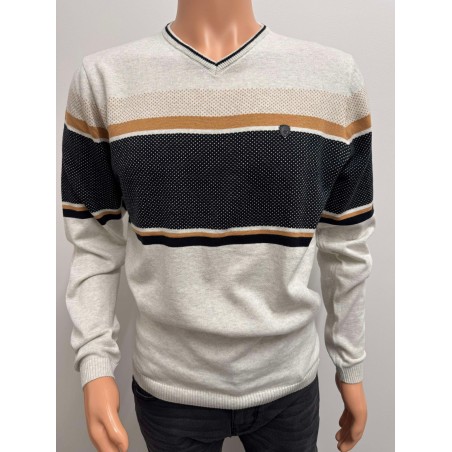 Pull fin col v homme 60964